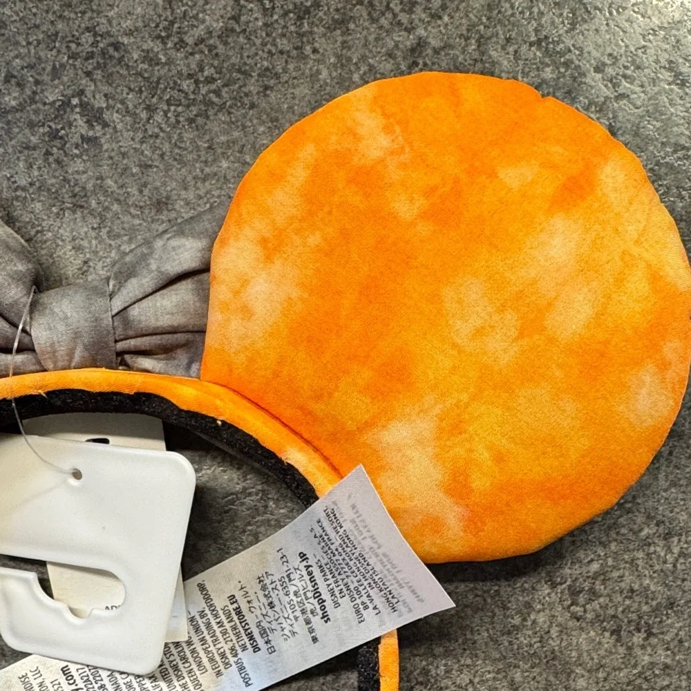 NWT Disney Halloween Mickey & Minnie Mouse Ears Headband Orange & Gray